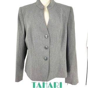 TAHARI Gray button-down suit jacket NWT